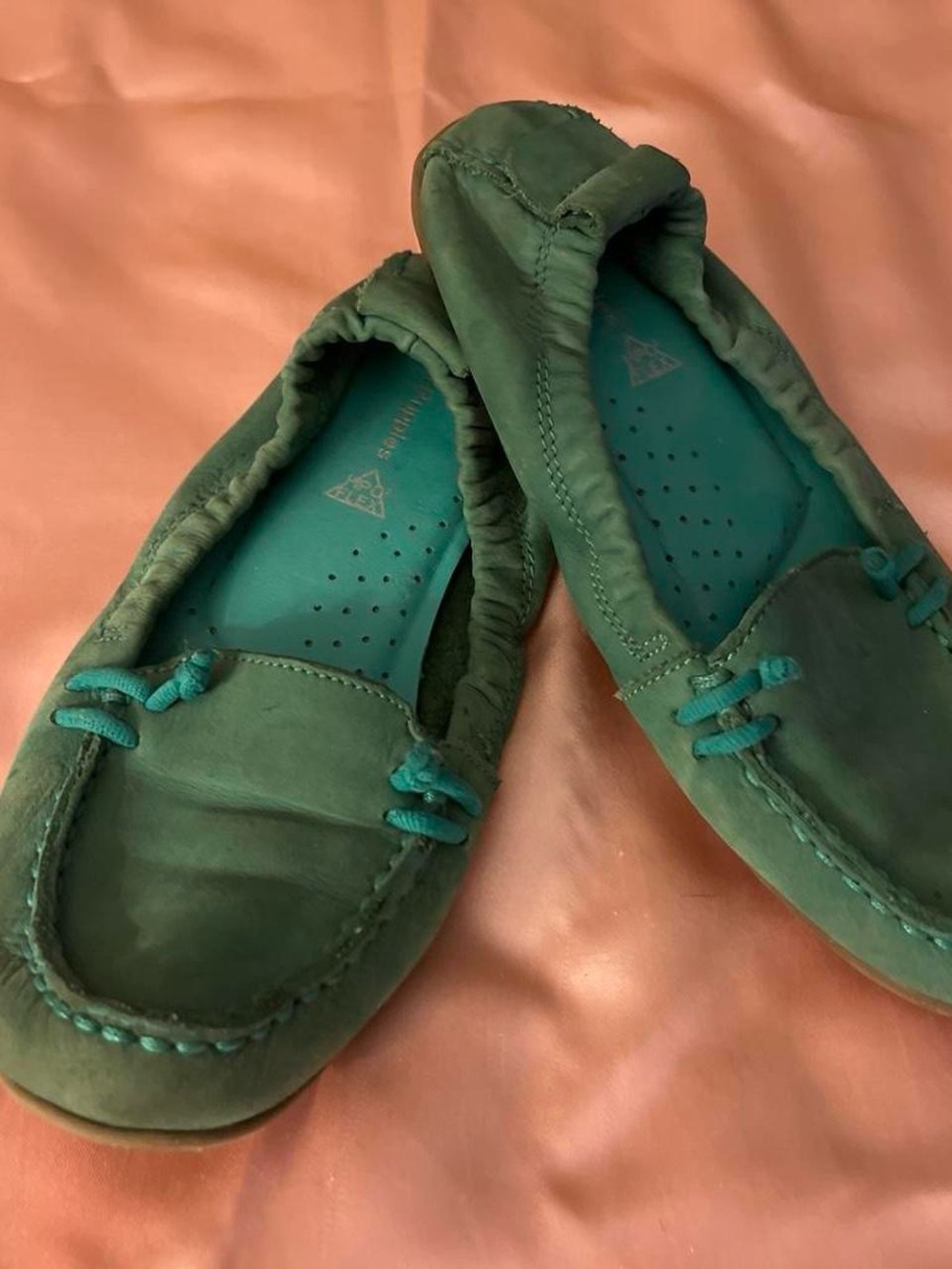 Hush Puppies Green Slip-On Moccasin Flats
